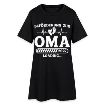 Schwangerschaft Ankündigen Werdende Oma 2027 - Frauen T-Shirt-Kleid - Schwarz - Vorne