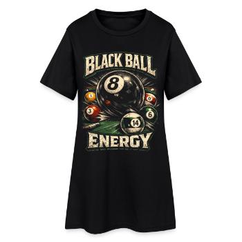 Billard à 8 billes - Robe T-shirt Femme - noir - Devant