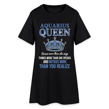Reine du Verseau Zodiaque Verseau - Robe T-shirt Femme - noir - Devant
