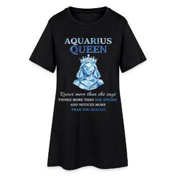 Reine du Verseau Zodiaque Verseau - Robe T-shirt Femme - noir - Devant