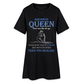 Reine du Verseau Zodiaque Verseau - Robe T-shirt Femme - noir - Devant