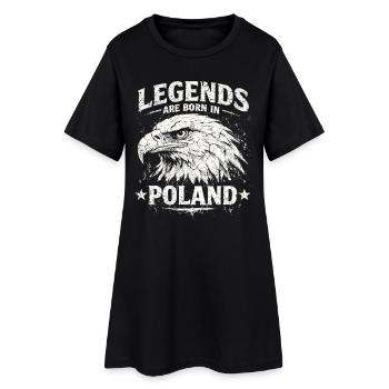Légende polonaise : Aigle blanc – Orgueil & Tradition - Robe T-shirt Femme - noir - Devant