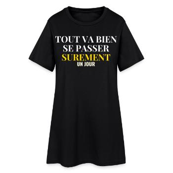 Sûrement Un Jour Humour Décalé - Robe T-shirt Femme - noir - Devant