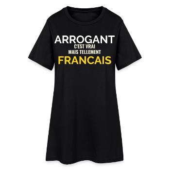 Tellement Français Humour Patriote - Robe T-shirt Femme - noir - Devant