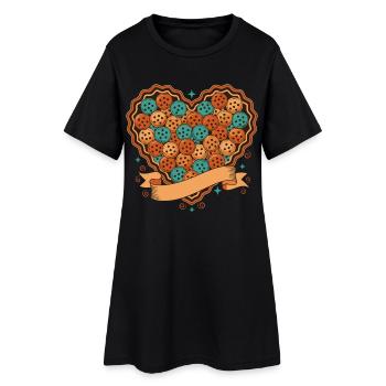 Pickleball-lustiger Spieler liebt Pickle-Ballplatz - Frauen T-Shirt-Kleid - Schwarz - Vorne