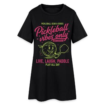 Pickleball Vibes Only Funny Player Love Pickleball - Women’s T-Shirt Dress - black - Front
