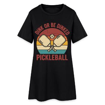 Joueur drôle de pickleball Dink Or Be Dinked - Robe T-shirt Femme - noir - Devant