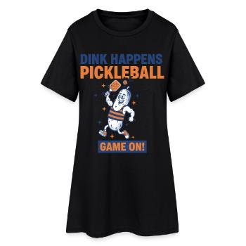 Pickleball Dink se passe Joueur drôle - Robe T-shirt Femme - noir - Devant