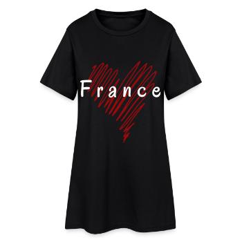 J’aime la France, c’est la France - Robe T-shirt Femme - noir - Devant