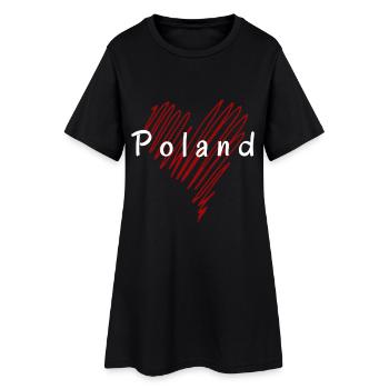 J'aime la Pologne, mon cœur est en Pologne - Robe T-shirt Femme - noir - Devant