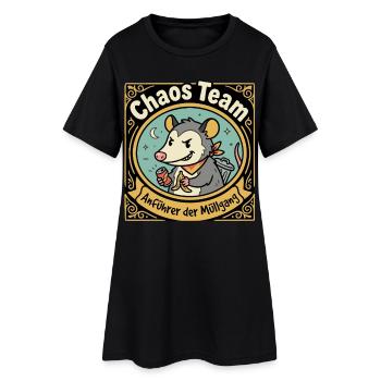 Opossum Chaos Team Müllgang Leader - Frauen T-Shirt-Kleid - Schwarz - Vorne
