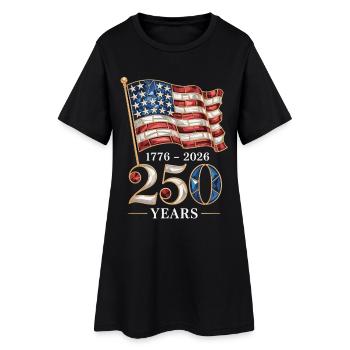 250e anniversaire du drapeau américain - Robe T-shirt Femme - noir - Devant