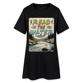 Pêche à la mouche Pêcheur à la mouche Lisez l’eau - Robe T-shirt Femme - noir - Devant