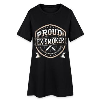 Non-fumeur, ex-fumeur, fier ex-fumeur. - Robe T-shirt Femme - noir - Devant