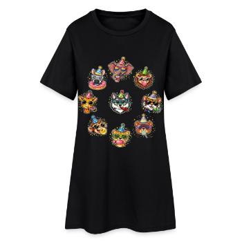 Fête Zoo Animals Fête d’anniversaire Jungle Zoo - Robe T-shirt Femme - noir - Devant