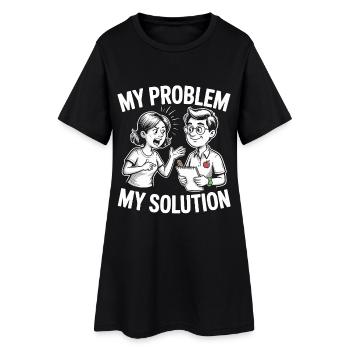 Institutrice d’école primaire, mon problème, mon pictogramme, papa, maman. - Robe T-shirt Femme - noir - Devant