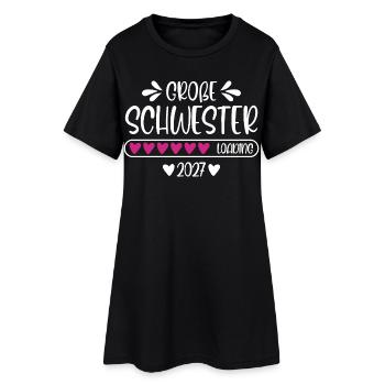 Große Schwester 2027 loading - Frauen T-Shirt-Kleid - Schwarz - Vorne