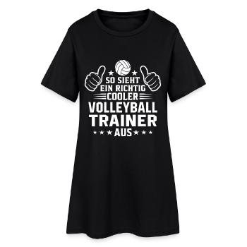 So sieht ein cooler Volleyball Trainer aus  - Frauen T-Shirt-Kleid - Schwarz - Vorne