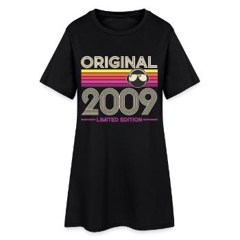 Originalausgabe 2009 - Frauen T-Shirt-Kleid - Schwarz - Vorne