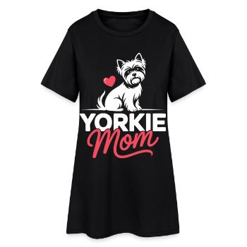 Illustration du cœur Yorkie Mom - Robe T-shirt Femme - noir - Devant