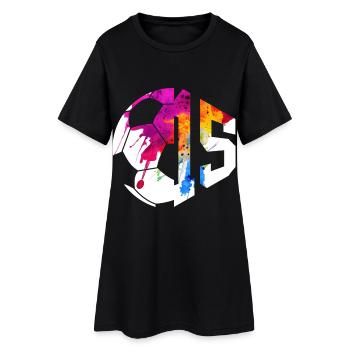 NO. 15 FOOTBALLER NUMBER 15 FOOTBALL 15TH BIRTHDAY - Women’s T-Shirt Dress - black - Front
