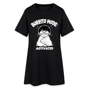 Burrito-Cover-Modus - Frauen T-Shirt-Kleid - Schwarz - Vorne