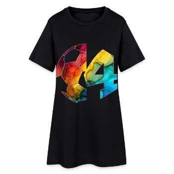 NON. 4 FOOTBALLEUR NUMÉRO 4 FOOTBALL 4E ANNIVERSAIRE - Robe T-shirt Femme - noir - Devant