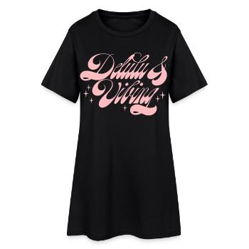 Delulu & Vibing - Robe T-shirt Femme - noir - Devant