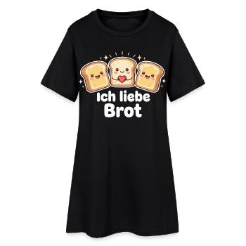 Lustiges Brot Geschenk - Frauen T-Shirt-Kleid - Schwarz - Vorne