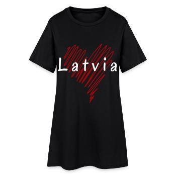 J’aime la Lettonie, c’est le cœur de la Lettonie - Robe T-shirt Femme - noir - Devant