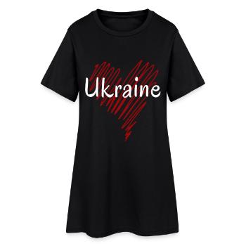 J’aime l’Ukraine, j’ai le cœur de l’Ukraine - Robe T-shirt Femme - noir - Devant