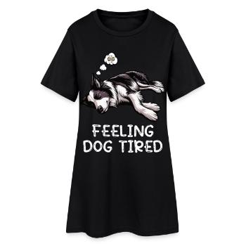 Propriétaire de Border Collie Collie fatigué - Robe T-shirt Femme - noir - Devant
