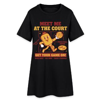 Joueur drôle de pickleball Rendez-vous au court Love - Robe T-shirt Femme - noir - Devant