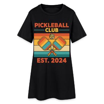 Pickleball Club Créé 2024 Joueur Humoristique Pickle Ball - Robe T-shirt Femme - noir - Devant
