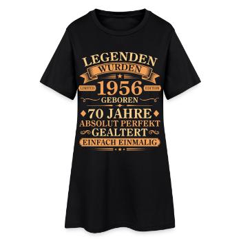 Jahrgang 1956 Perfekt Gealtert 70. Geburtstag - Frauen T-Shirt-Kleid - Schwarz - Vorne