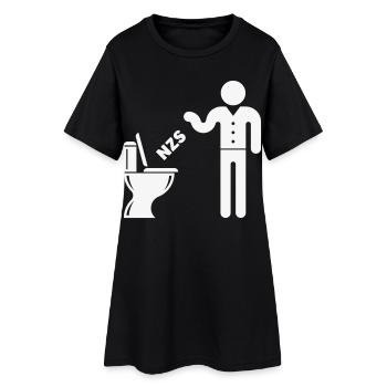 NZS In’s Klo, In Die Toilette! Gegen Rechts White - Frauen T-Shirt-Kleid - Schwarz - Vorne