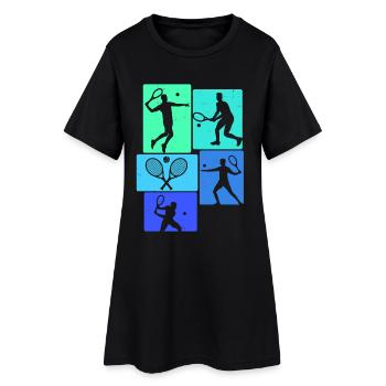 Joueur de tennis rétro - Robe T-shirt Femme - noir - Devant