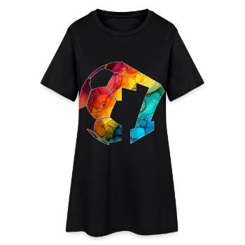 NR. 7 FUßBALLER NUMMER 7 FUßBALL 7. GEBURTSTAG - Frauen T-Shirt-Kleid - Schwarz - Vorne