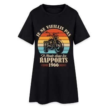Je Ne Vieillis Pas Moto Vintage Humour - Robe T-shirt Femme - noir - Devant