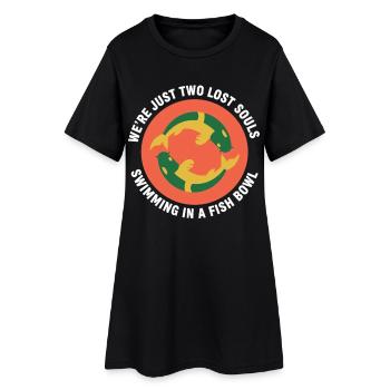 Diction humoristique dans le bocal à poissons nageant - Robe T-shirt Femme - noir - Devant