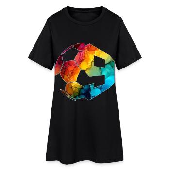 NR. 9 FUßBALLER NUMMER 9 FUßBALL 9. GEBURTSTAG - Frauen T-Shirt-Kleid - Schwarz - Vorne