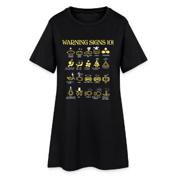 Car Warning Signs - Women’s T-Shirt Dress - black - Front