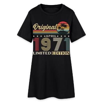 Cadeau du 55e anniversaire Mari Original avril 1971 - Robe T-shirt Femme - noir - Devant