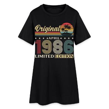 Cadeau du 40e anniversaire Mari Original avril 1986 - Robe T-shirt Femme - noir - Devant