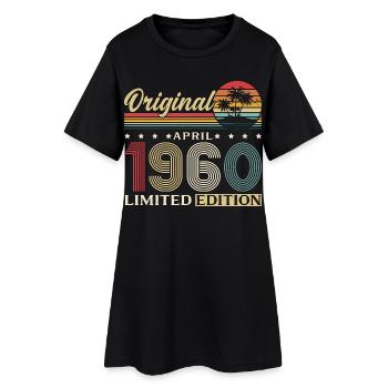 Cadeau du 66e anniversaire Mari Femme Original années 1960 - Robe T-shirt Femme - noir - Devant