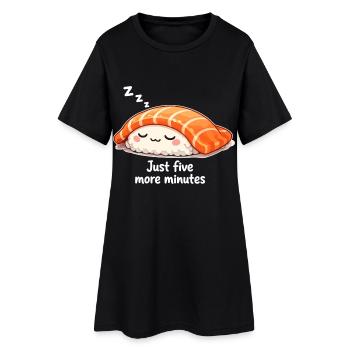 Sushi Kawaii endormi : encore cinq minutes - Robe T-shirt Femme - noir - Devant