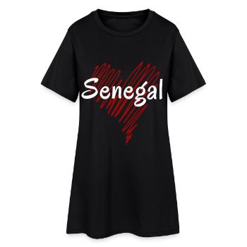 J’aime le Sénégal, le cœur du Sénégal - Robe T-shirt Femme - noir - Devant