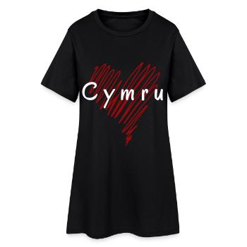 J’aime le Pays de Galles, le cœur du Pays de Galles - Robe T-shirt Femme - noir - Devant