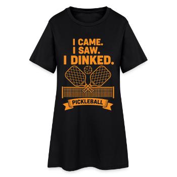 Pickleball Je suis venu J’ai vu J’ai fait du dinking Joueur drôle - Robe T-shirt Femme - noir - Devant