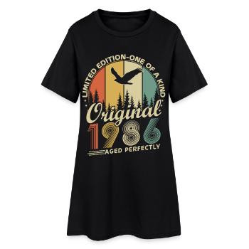Cadeau d’anniversaire vintage 1986 rétro - Robe T-shirt Femme - noir - Devant
